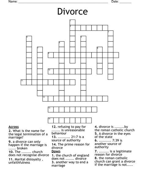 divorce crossword clue|Divorce, decree